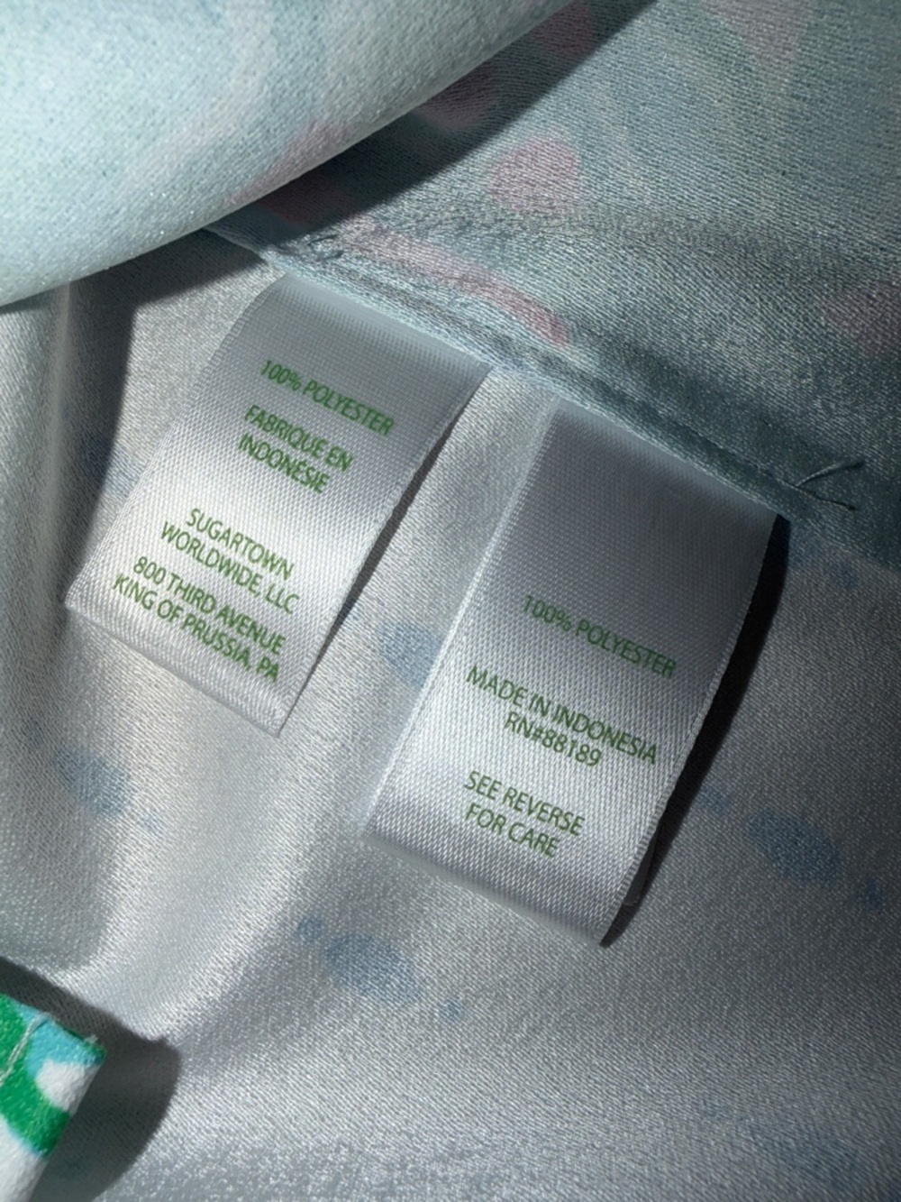 Lilly Pulitzer White Blouse with Green & Pink Botanical Border - Picture 10 of 13